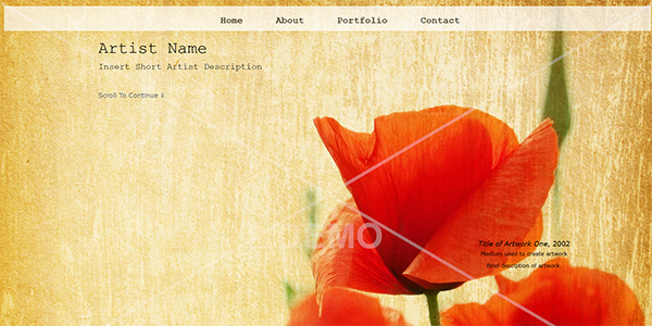 Artist Portfolio Theme Demo Website