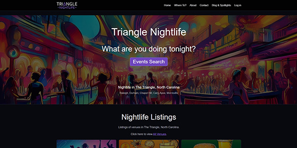 Triangle Nightlife website